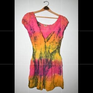 Tie Dye V neck Dress Bulma New York